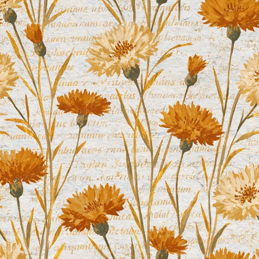 Single Egg Tempera Cornflowers Amber Bone digital paper shown full size