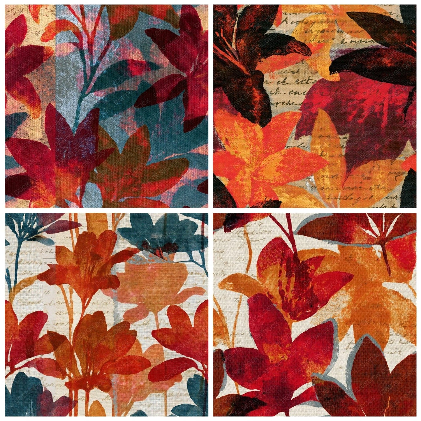 Infrared Lily Cinnamon Cardamom Seamless Digital Paper Pack (DDD014913)