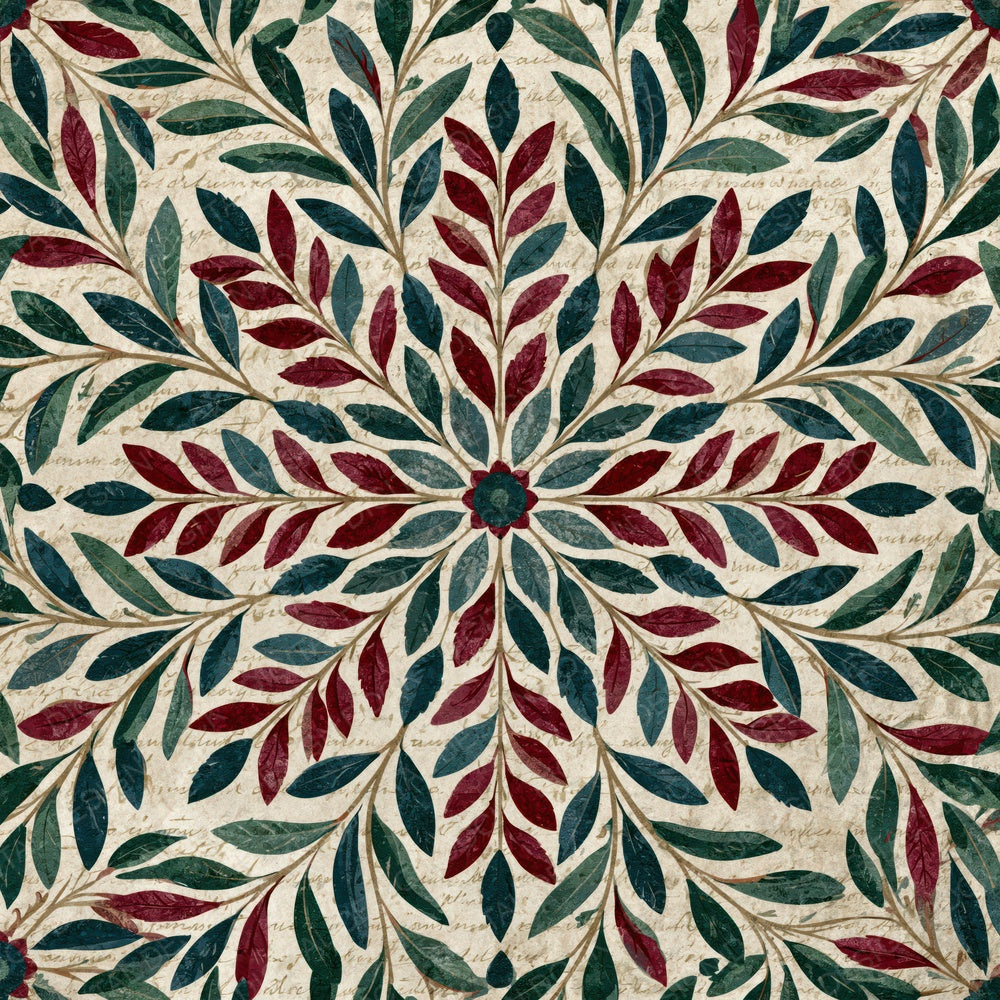 Mandala Sage Malachite Burgundy Digital Paper Pack (DDD014915)