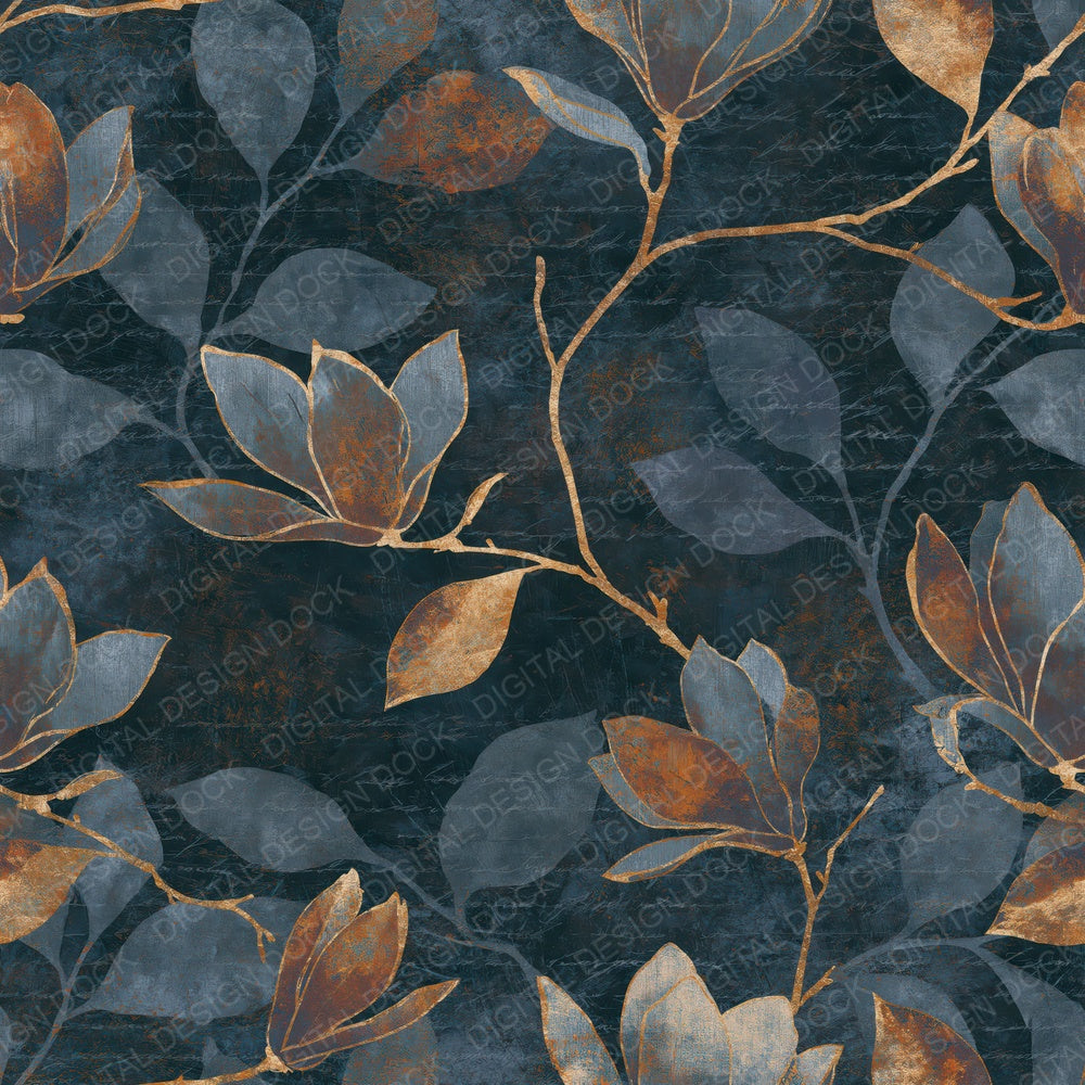 Scratchboard Magnolia Gunmetal Rust Digital Paper Pack (DDD014917)