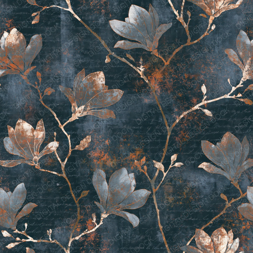 Scratchboard Magnolia Gunmetal Rust Digital Paper Pack (DDD014917)