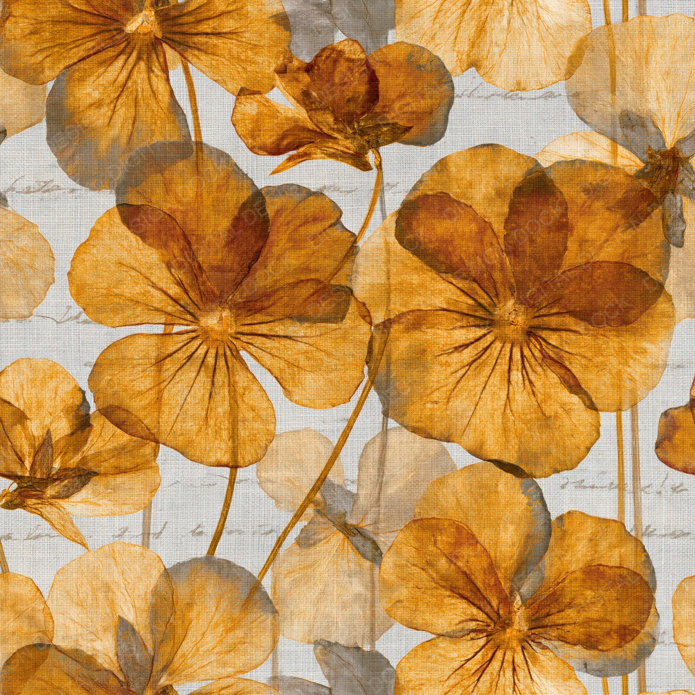Pressed Pansy Rust Gold Digital Paper Pack (DDD014938)