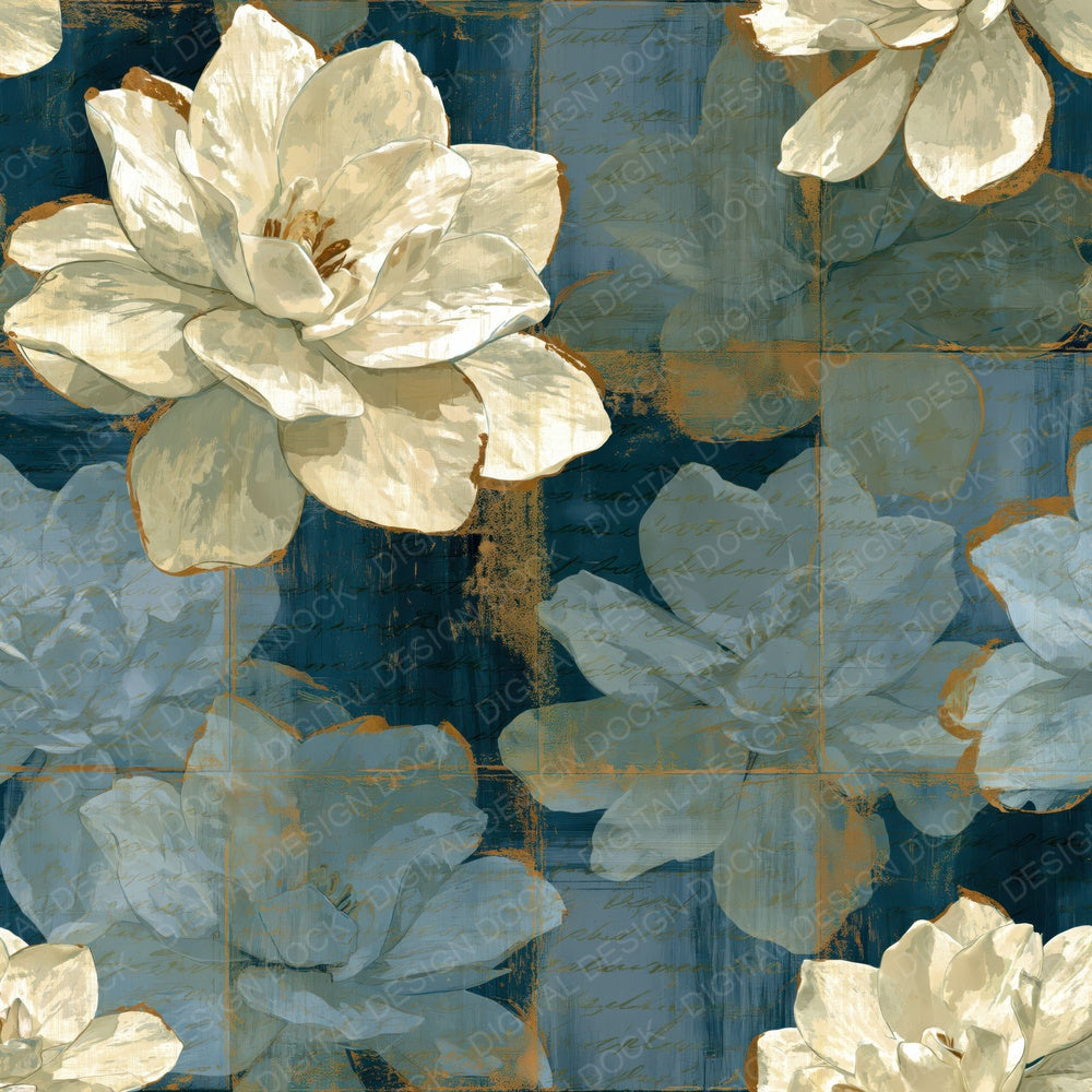 Surrealist Gardenias Pewter Slate Digital Paper Pack (DDD014940)