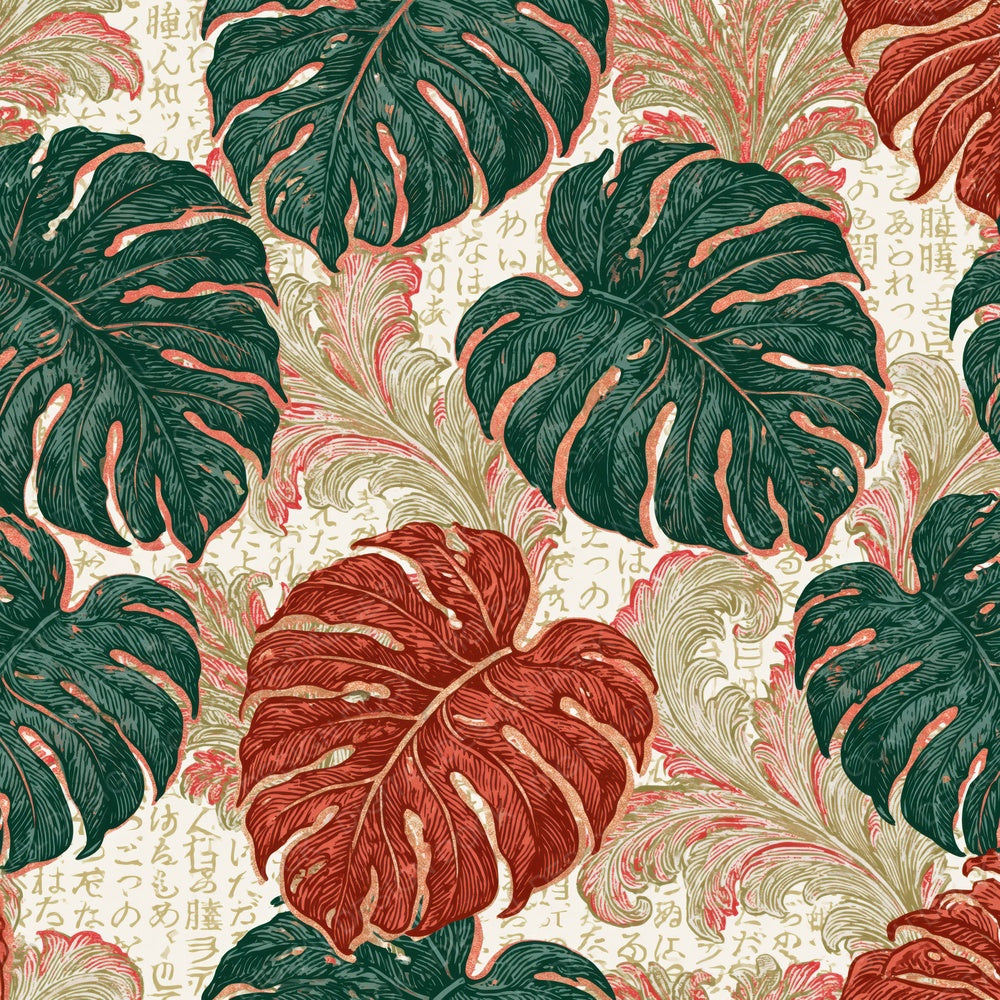 Victorian Monstera Crimson Pine Digital Paper Pack (DDD014941)