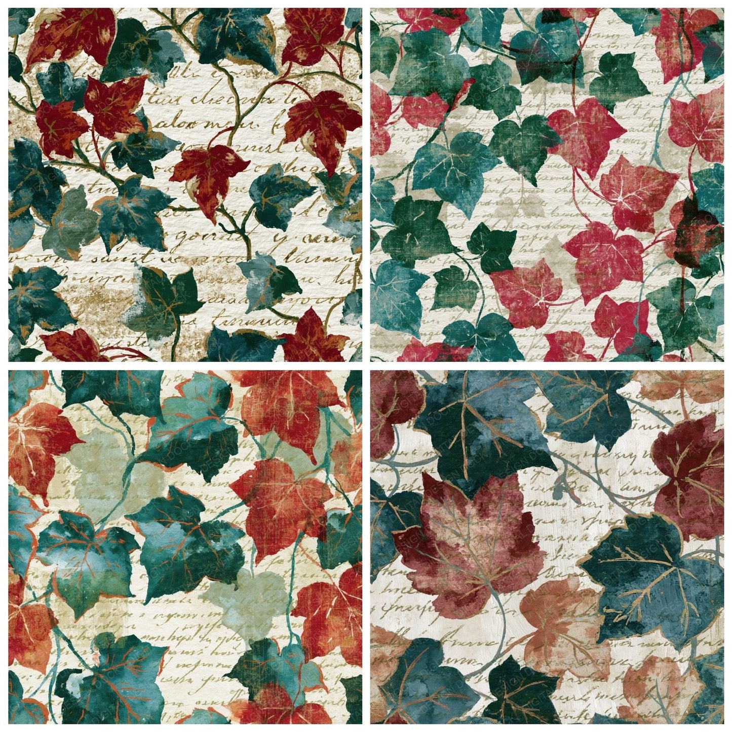 Watercolour Ivy Jade Garnet Digital Paper Pack (DDD014942)