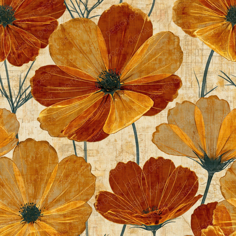 X-ray Cosmos Caramel Parchment Digital Paper Pack (DDD014944)