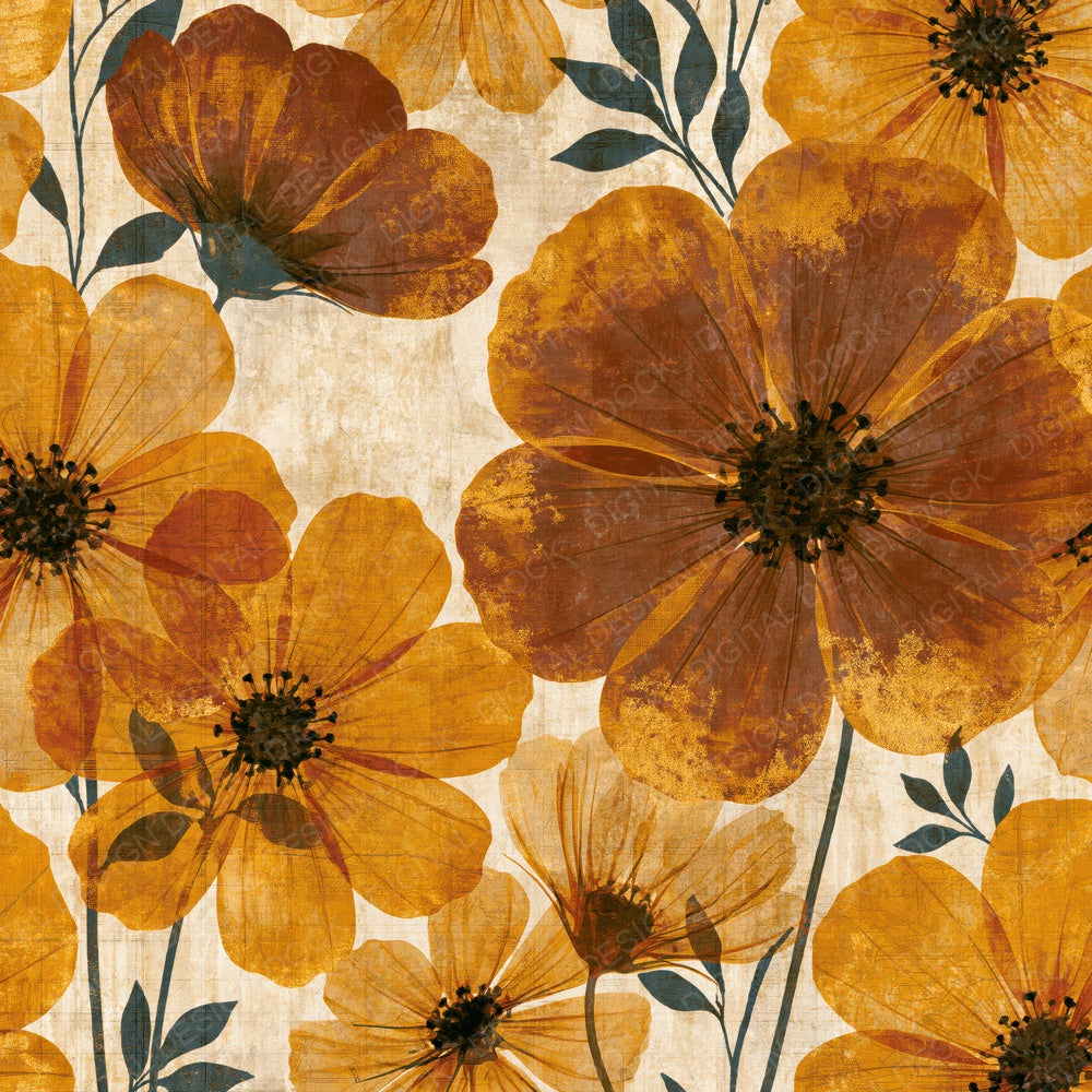 X-ray Cosmos Caramel Parchment Digital Paper Pack (DDD014944)