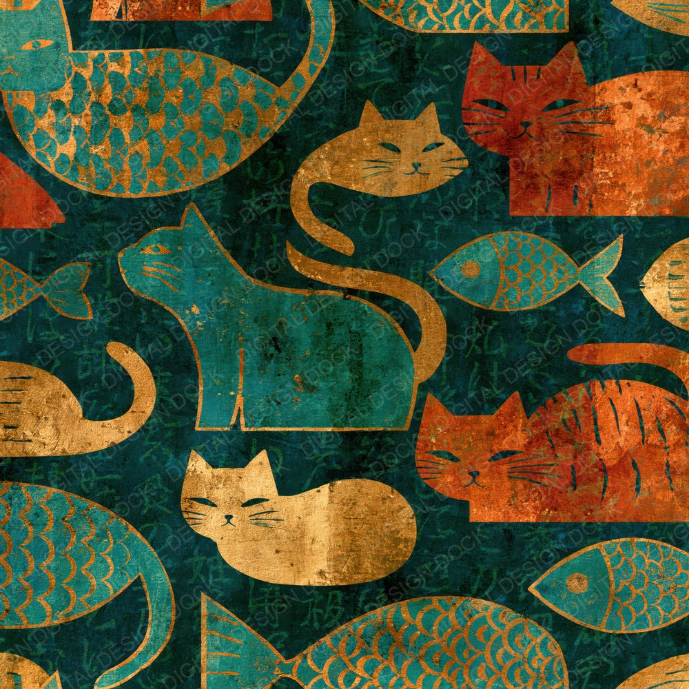 Fresco Cat Toys Jade Copper Digital Paper Pack (DDD014952)