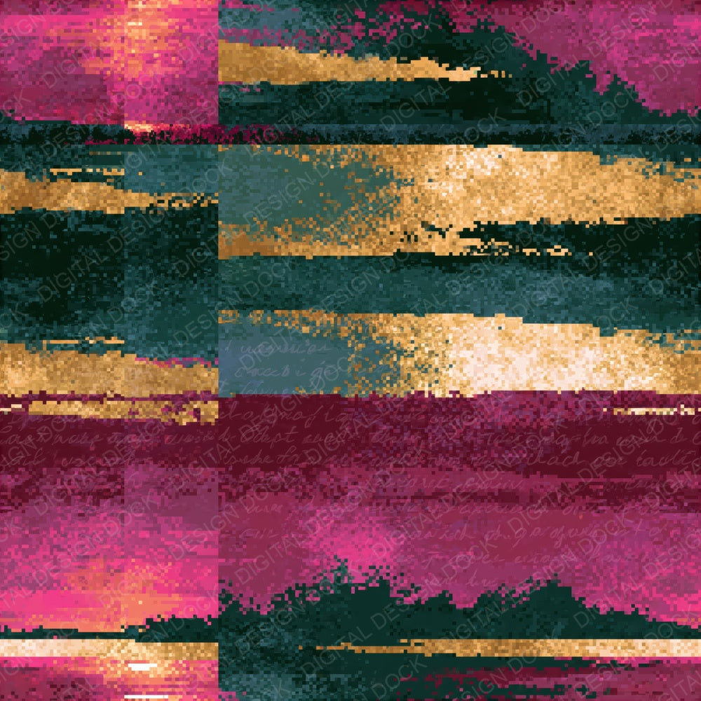 Pixel Magenta Horizons Cranberry Seamless Digital Paper Pack (DDD014957)