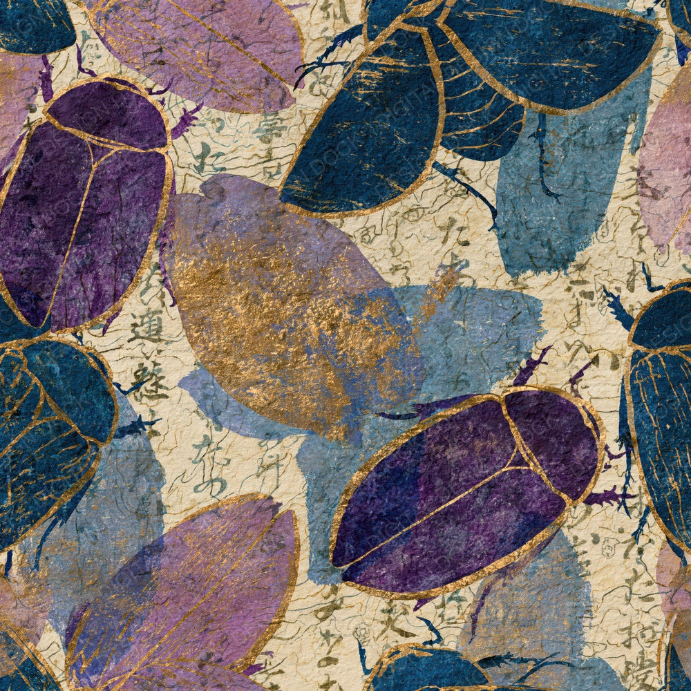 Antique Map Beetle Amethyst Lavender Digital Paper Pack (DDD014965)