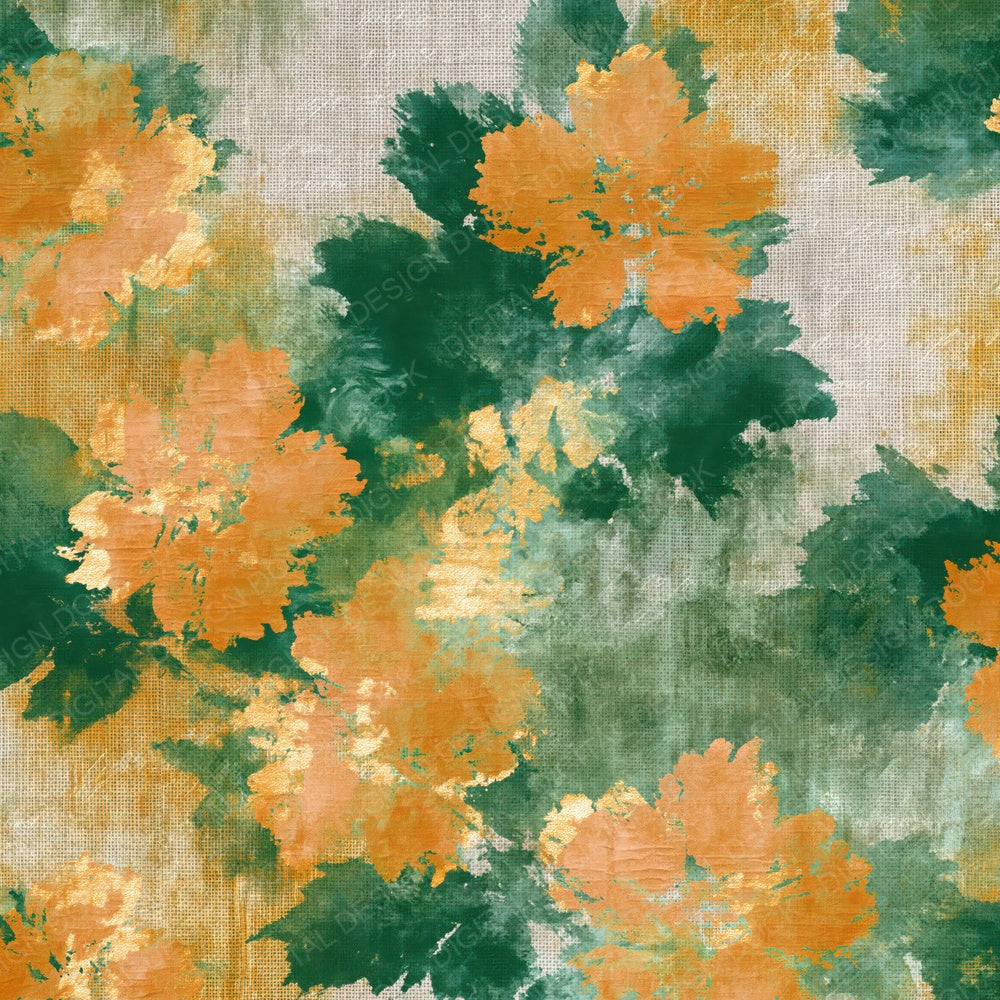 Impressionist Batik Amber Forest Green Digital Paper Pack (DDD014979)