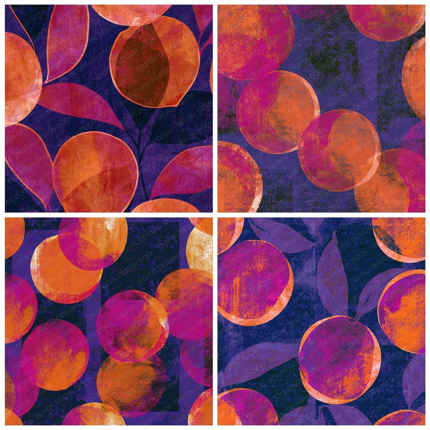 Layered Peaches Magenta Twilight Digital Paper Pack (DDD014980)
