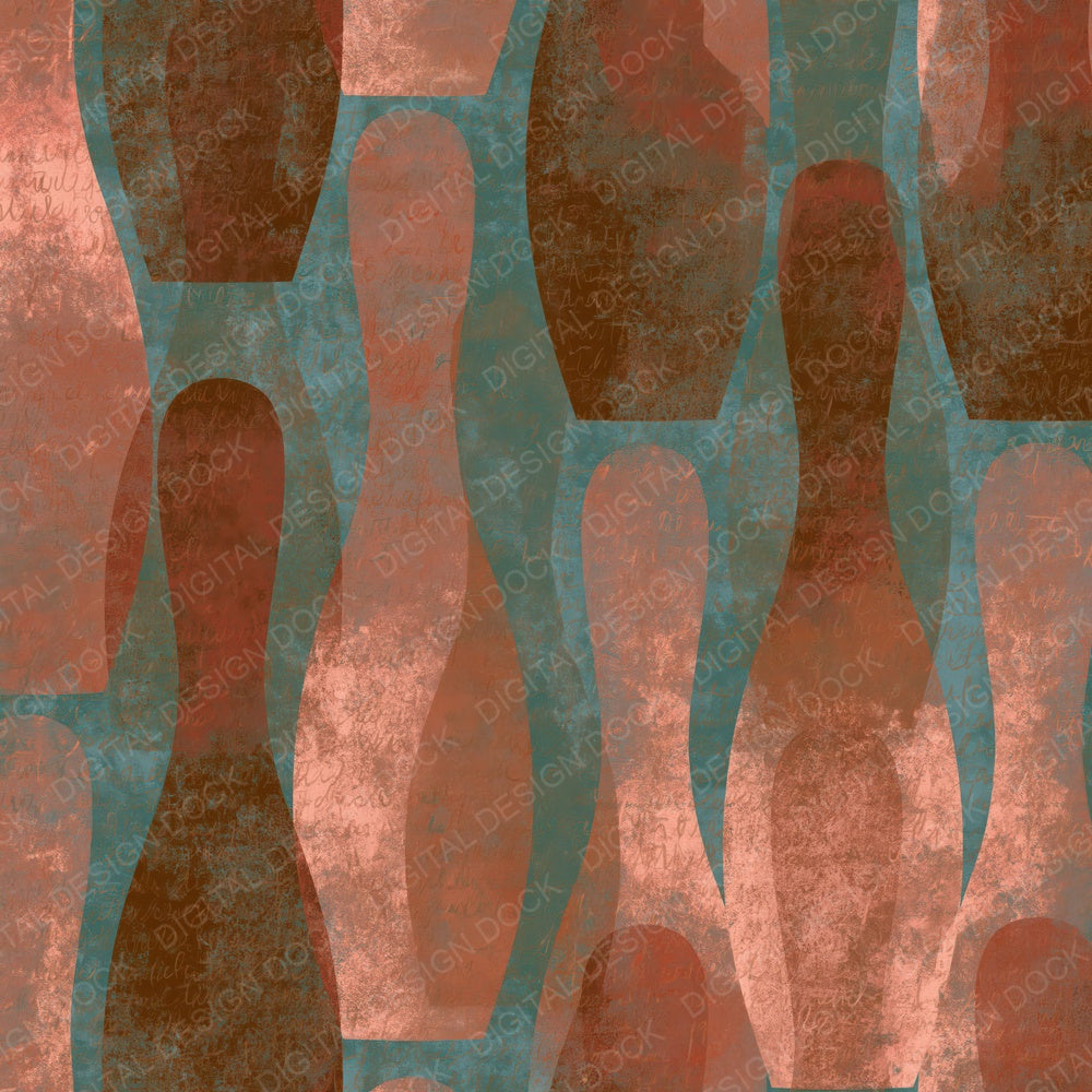Maximalist Bowling Pins Terracotta Sage Digital Paper Pack (DDD014981)
