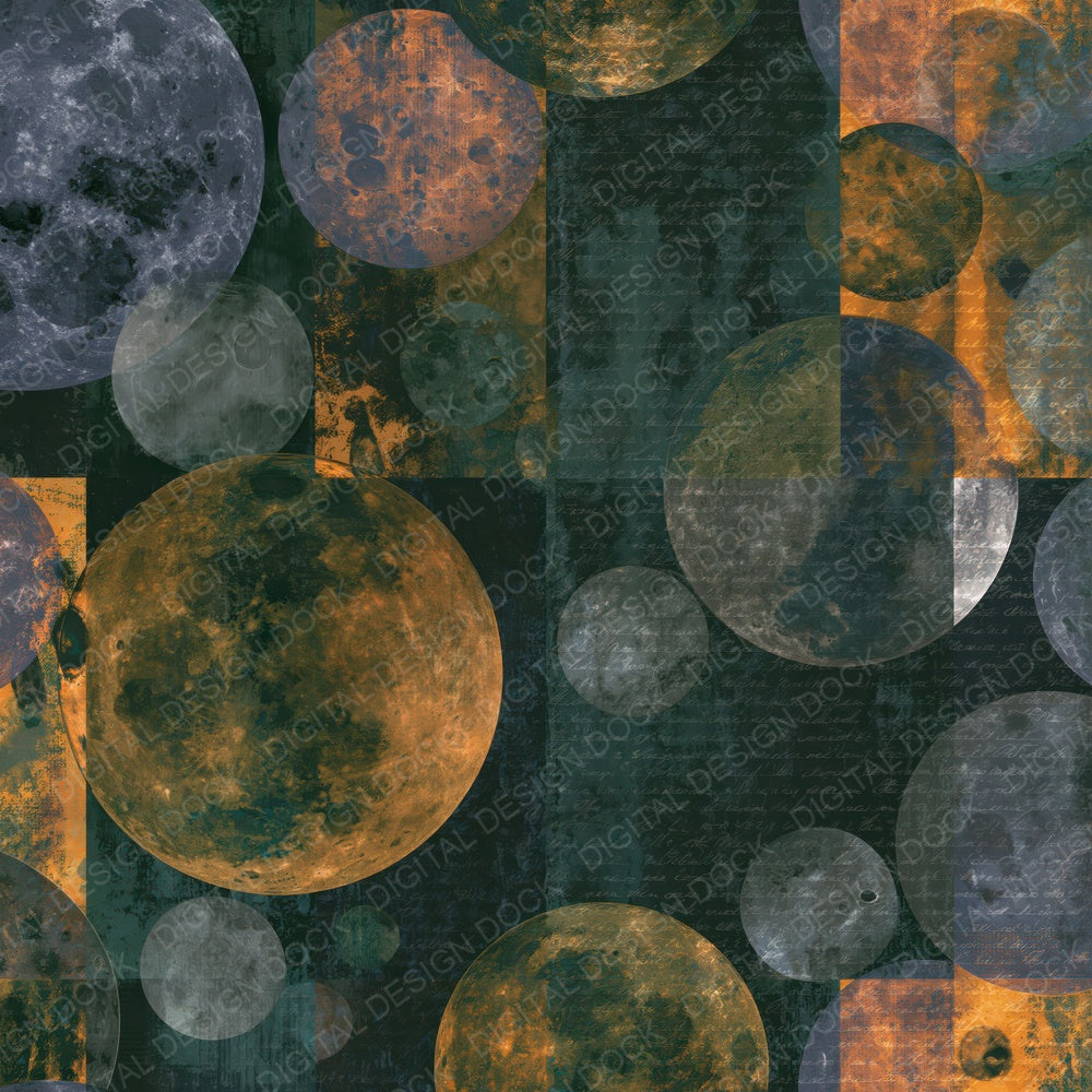 X Ray Lunar Craters Forest Saffron Digital Paper Pack (DDD014984)