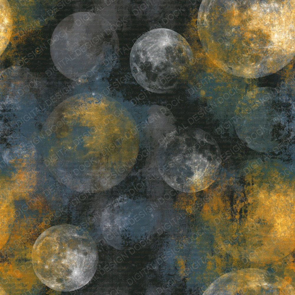 X Ray Lunar Craters Forest Saffron Digital Paper Pack (DDD014984)