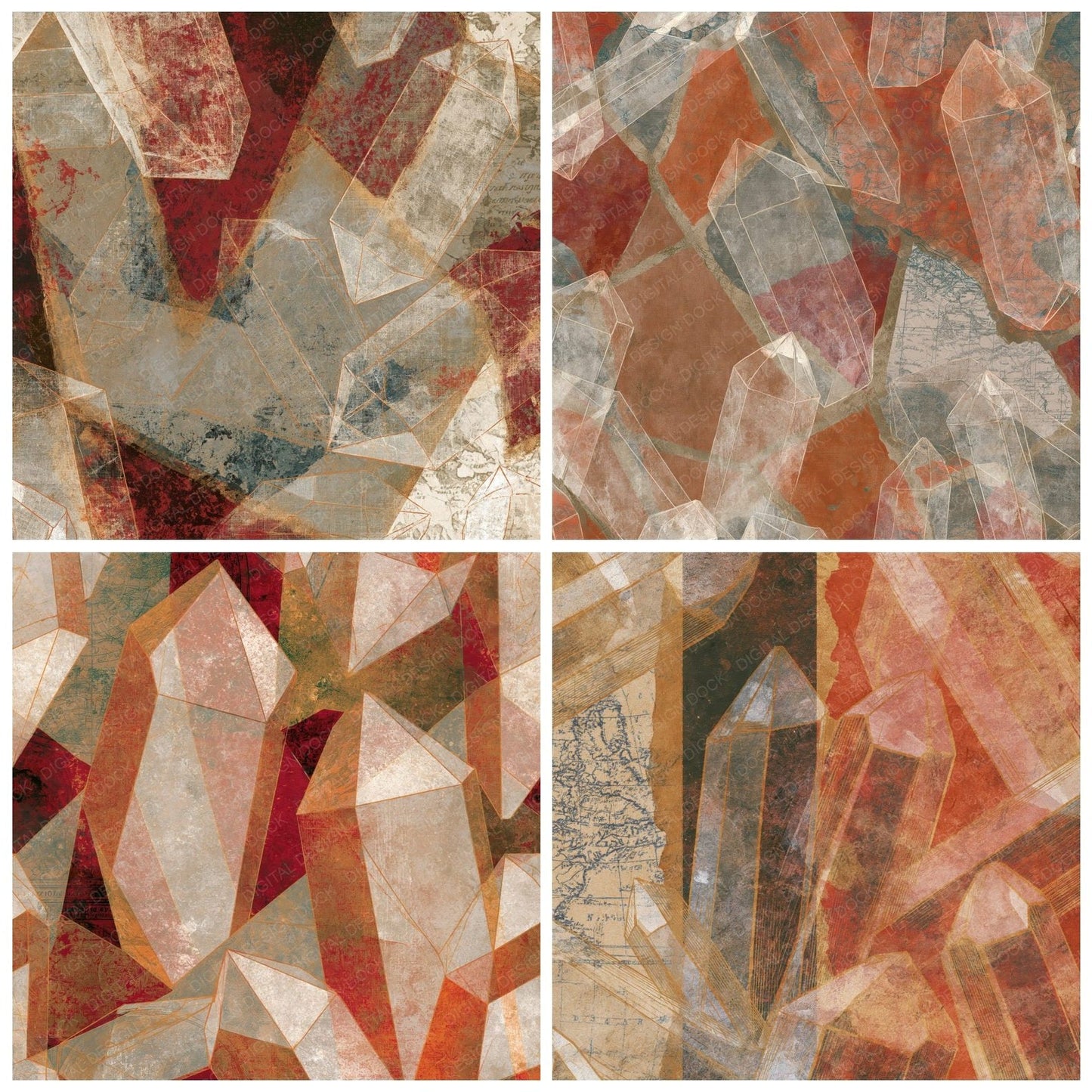 Etching Clear Quartz Cinnamon Chilli Digital Paper Pack (DDD014993)