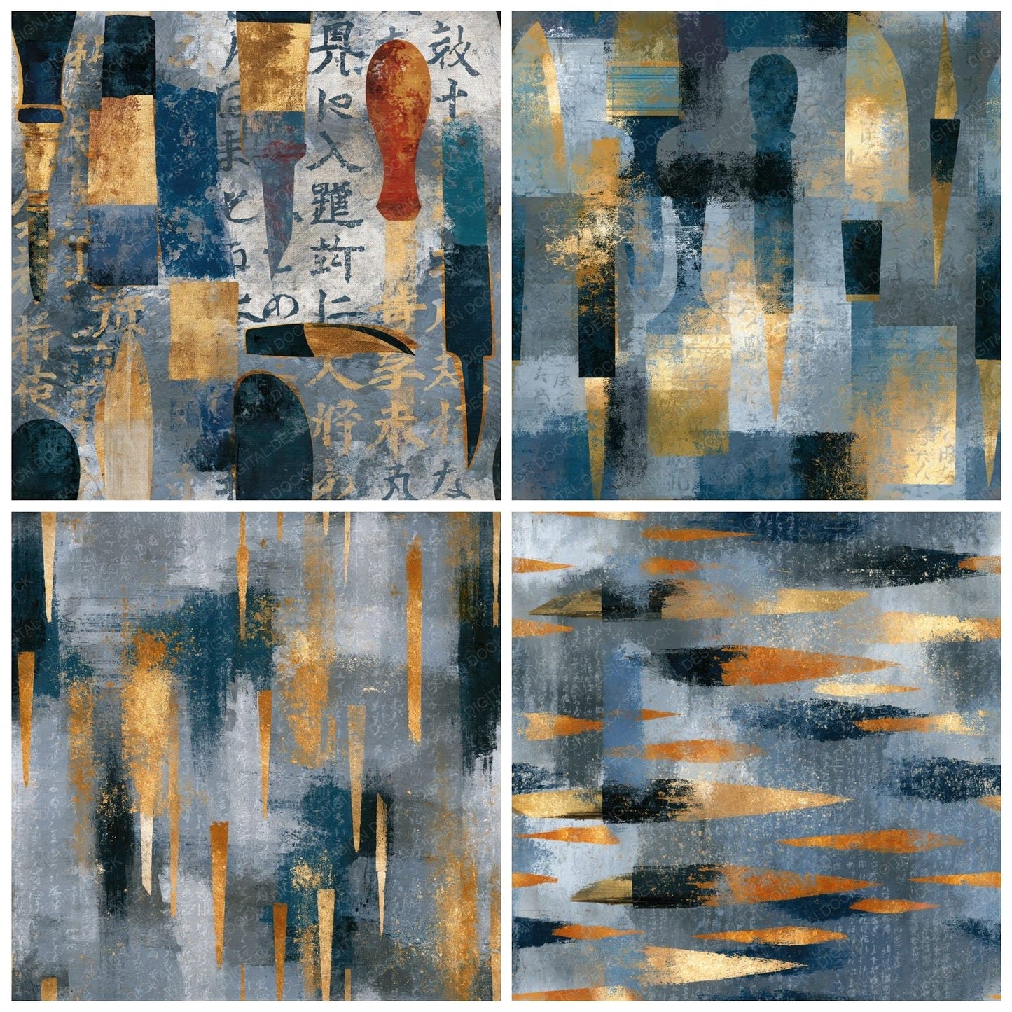Impressionist Engraver Tools Storm Silver Seamless Digital Paper Pack (DDD014996)