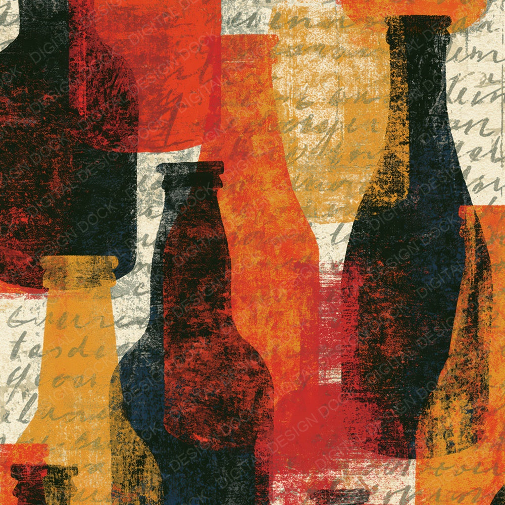 Layered Cherry Soda Terracotta Mustard Digital Paper Pack (DDD014997)