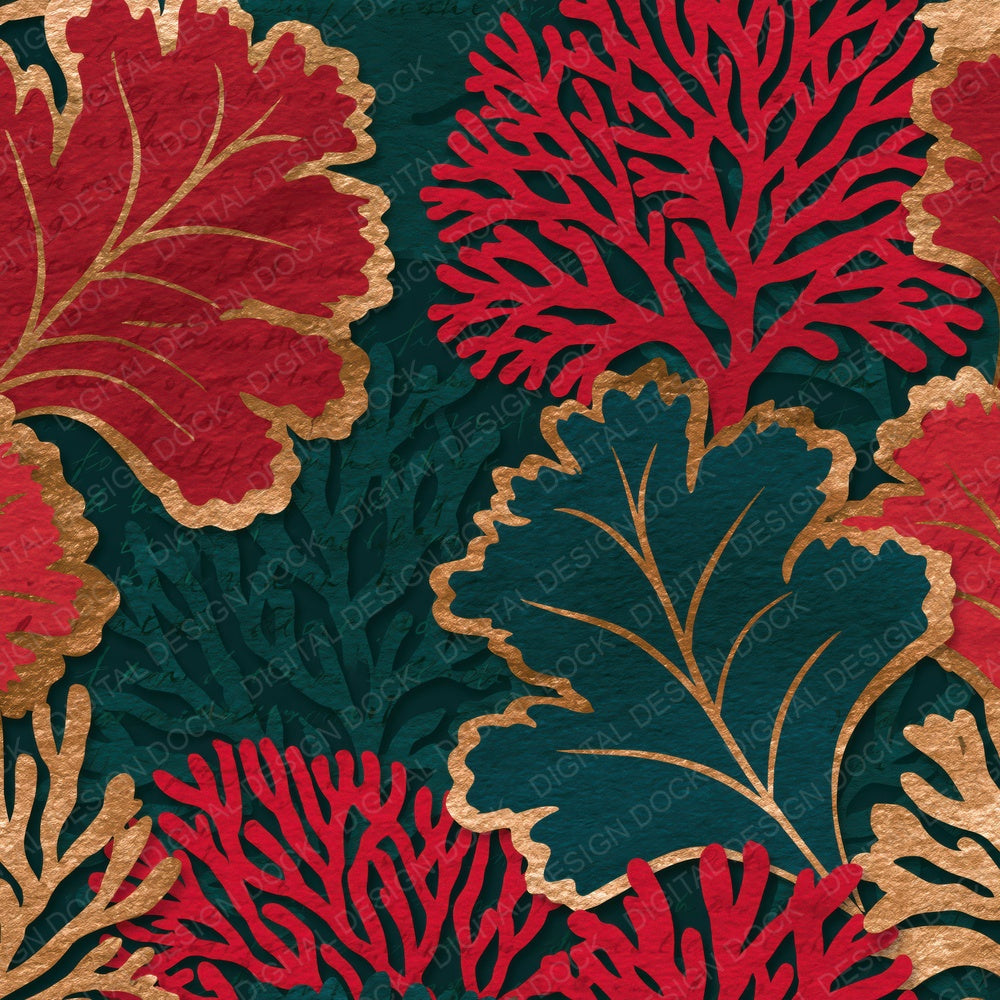 Papercut Coral Cranberry Forest Digital Paper Pack (DDD015000)