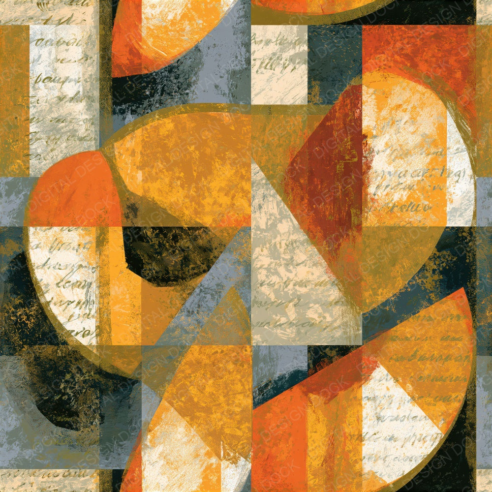 Cubist Peaches Amber Cream Seamless Digital Paper Pack (DDD015009)