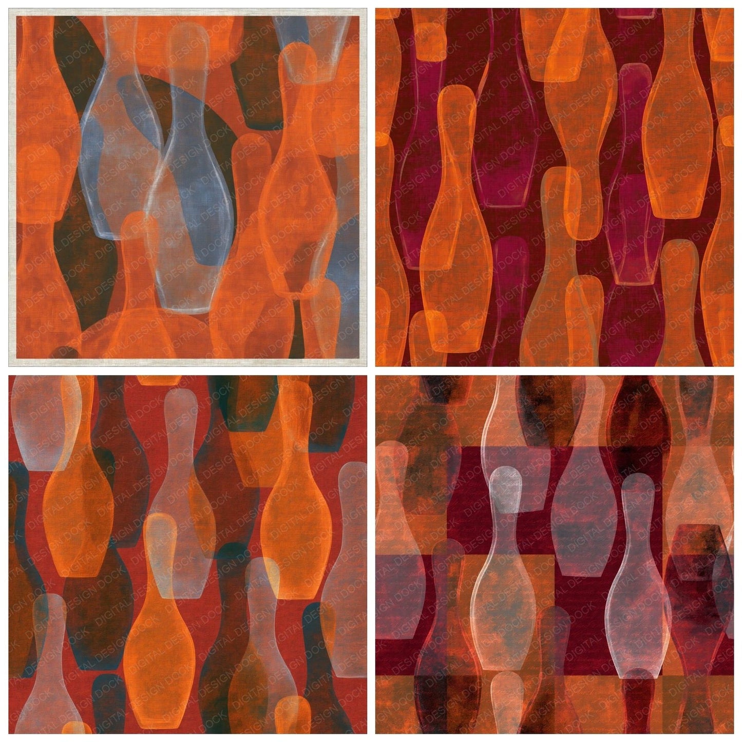 X-Ray Bowling Pins Pumpkin Mulled Wine Digital Paper Pack (DDD015024)