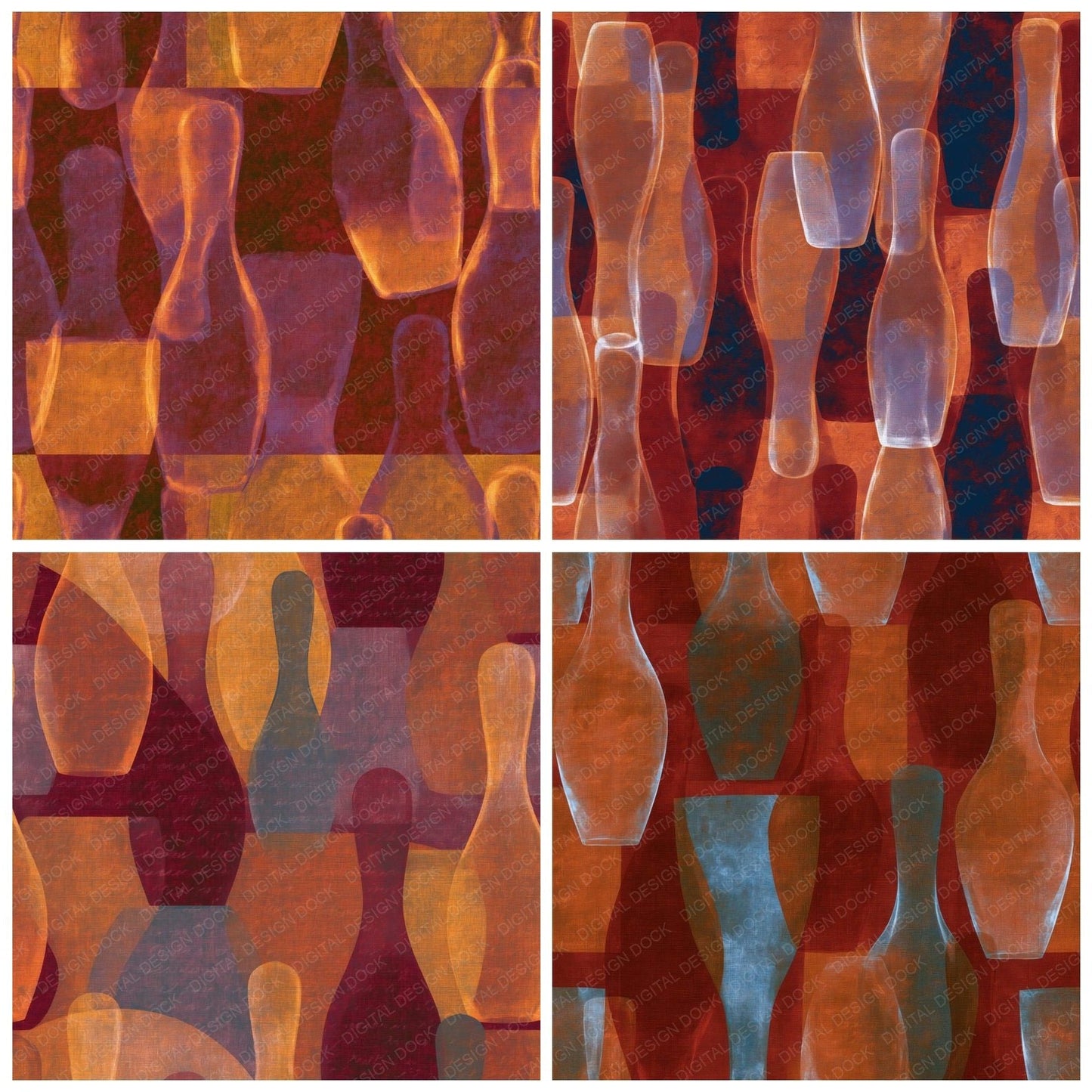 X-Ray Bowling Pins Pumpkin Mulled Wine Digital Paper Pack (DDD015024)