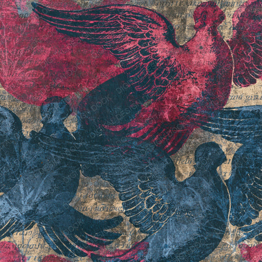 Etching Angels Wings Jet Rose Digital Paper Pack (DDD015028)