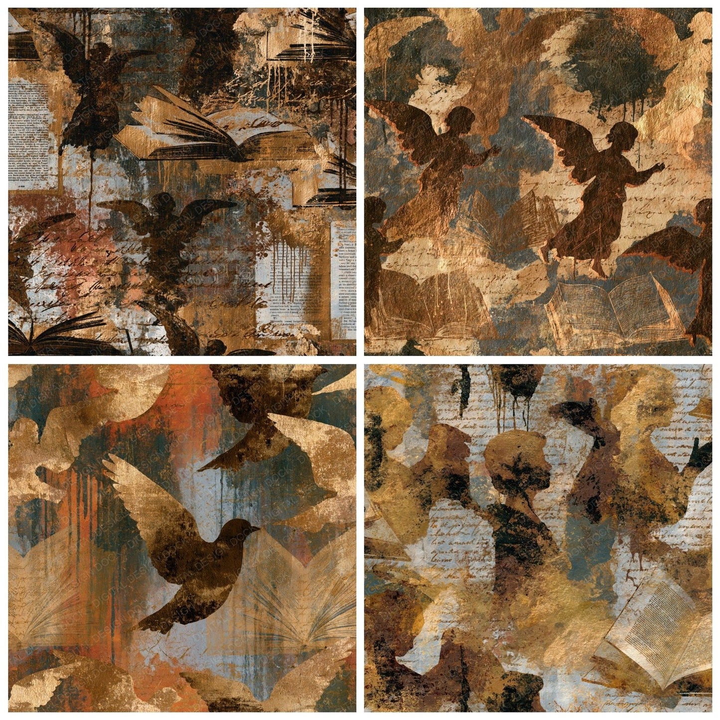 Graffiti Angels Cookbooks Sepia Digital Paper Pack (DDD015030)