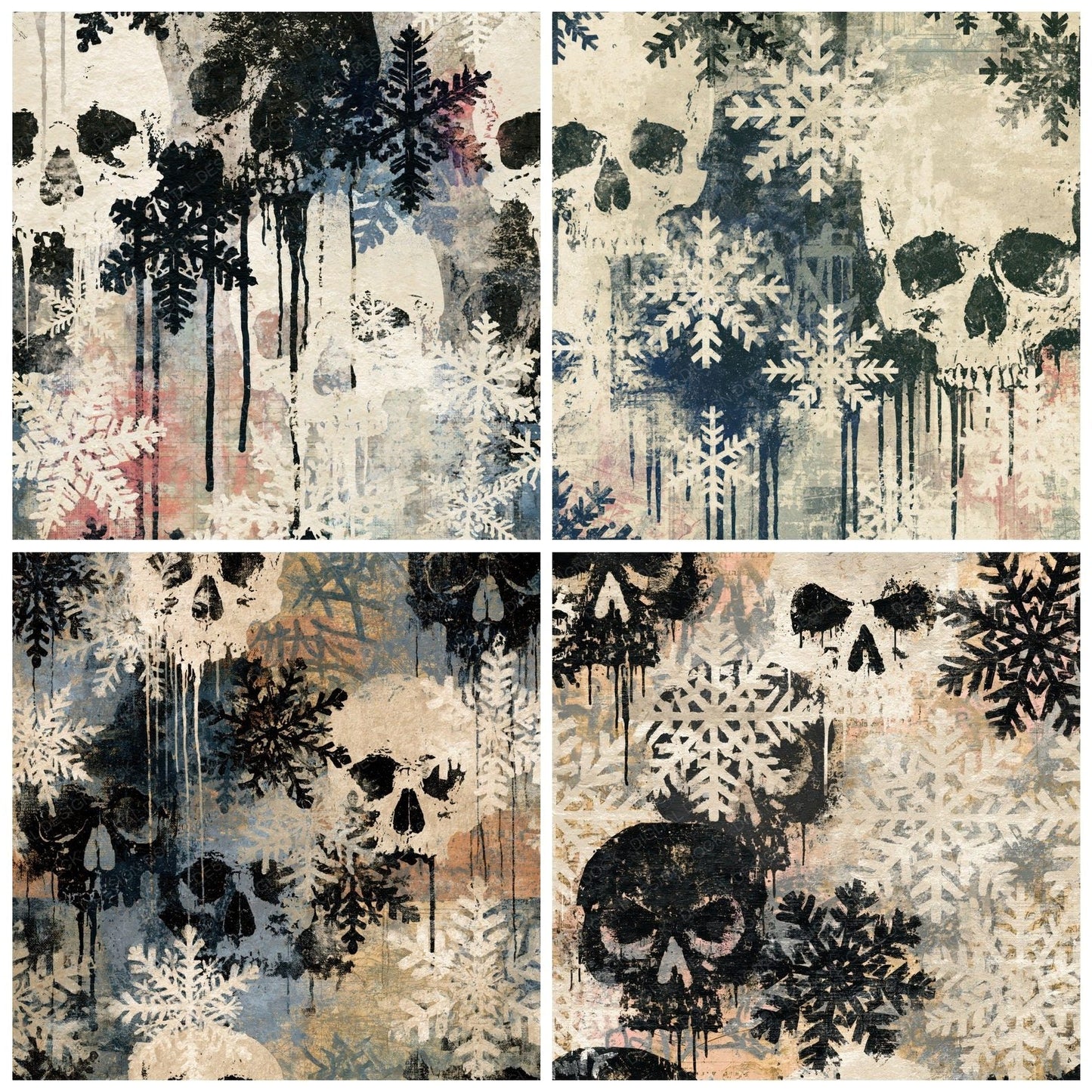 Graffiti Skulls Snowflakes Bone Digital Paper Pack (DDD015031)