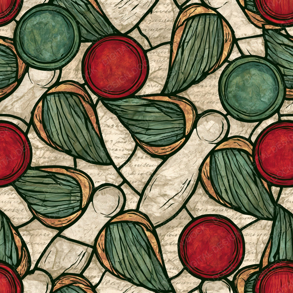 Stained Glass Angels Wax Seals Jade Garnet Digital Paper Pack (DDD015040)