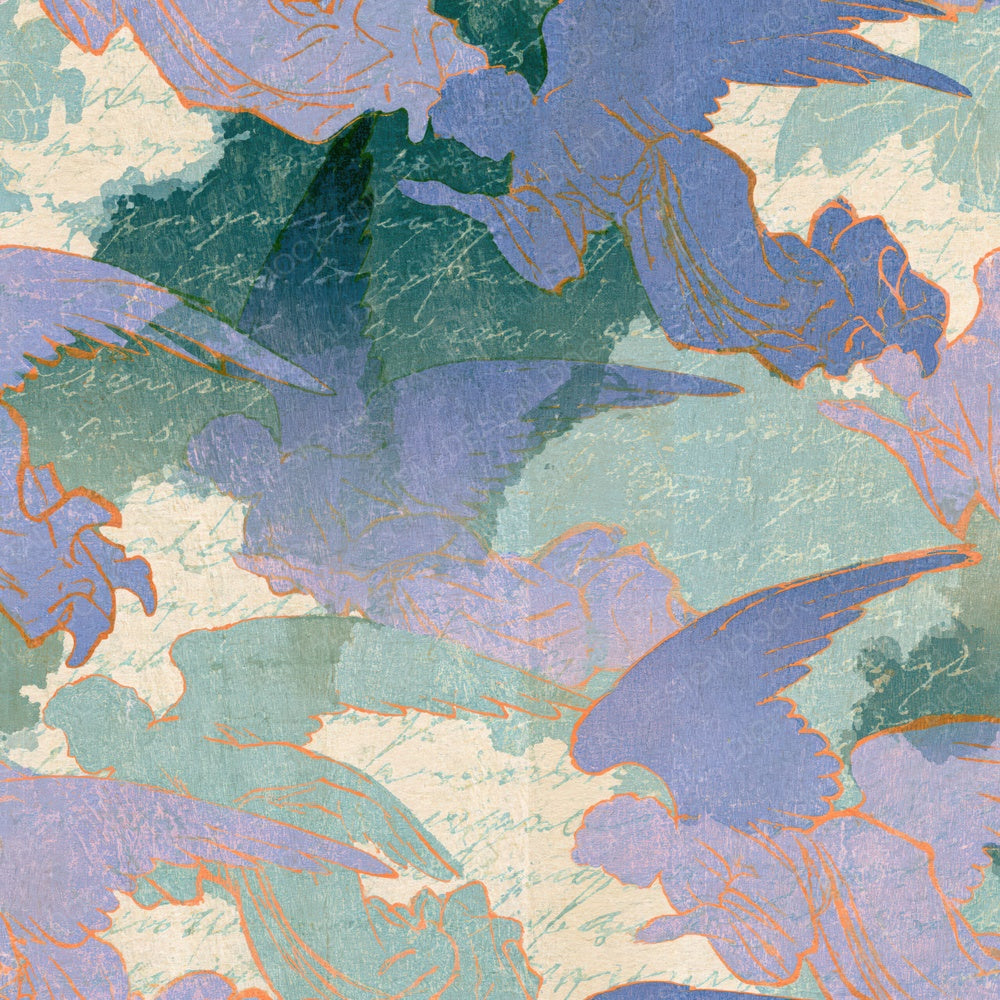 Ukiyo-e Angels Lilac Mint Pearl Digital Paper Pack (DDD015043)