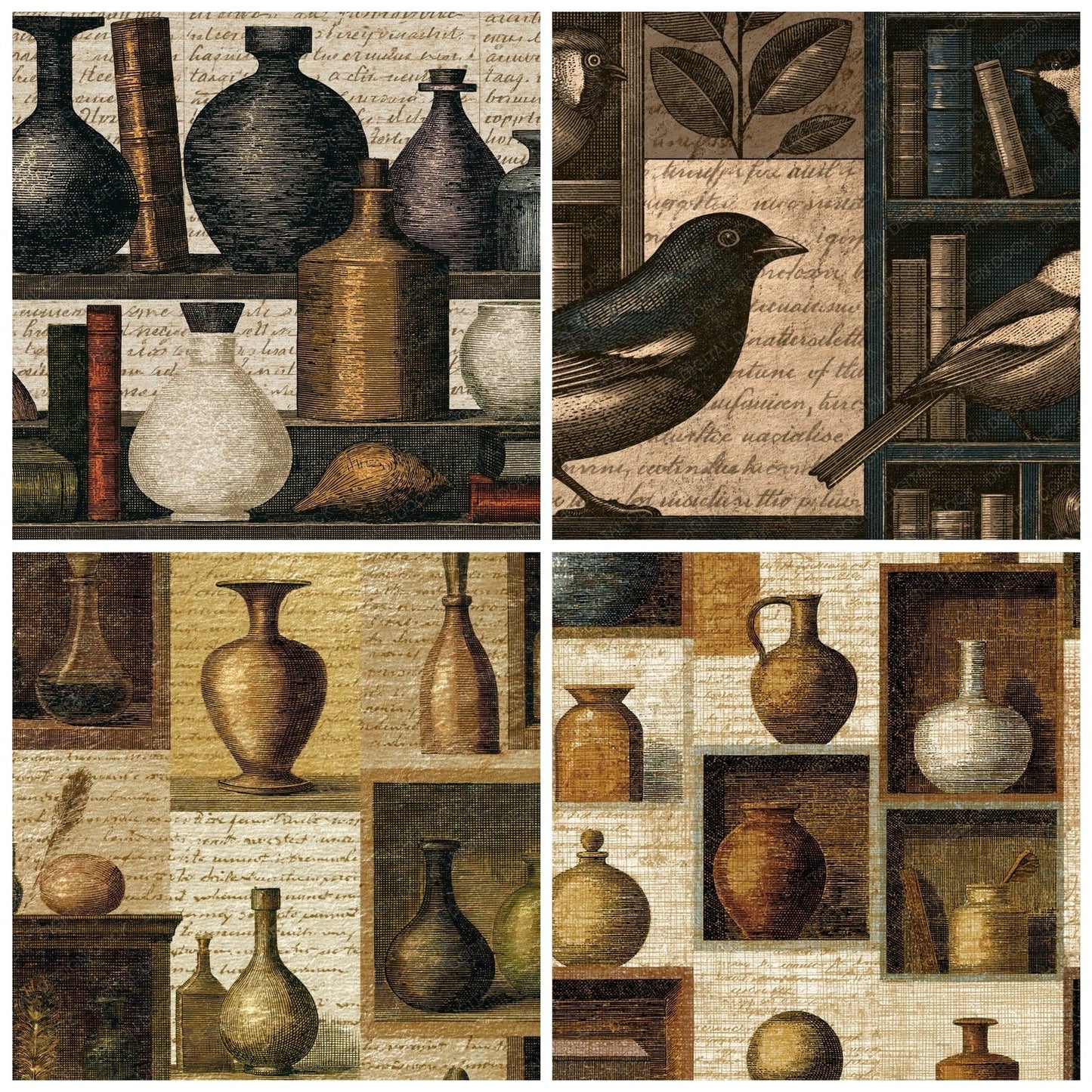 Engraving Cabinet Wonders Sepia Digital Paper Pack (DDD015051)