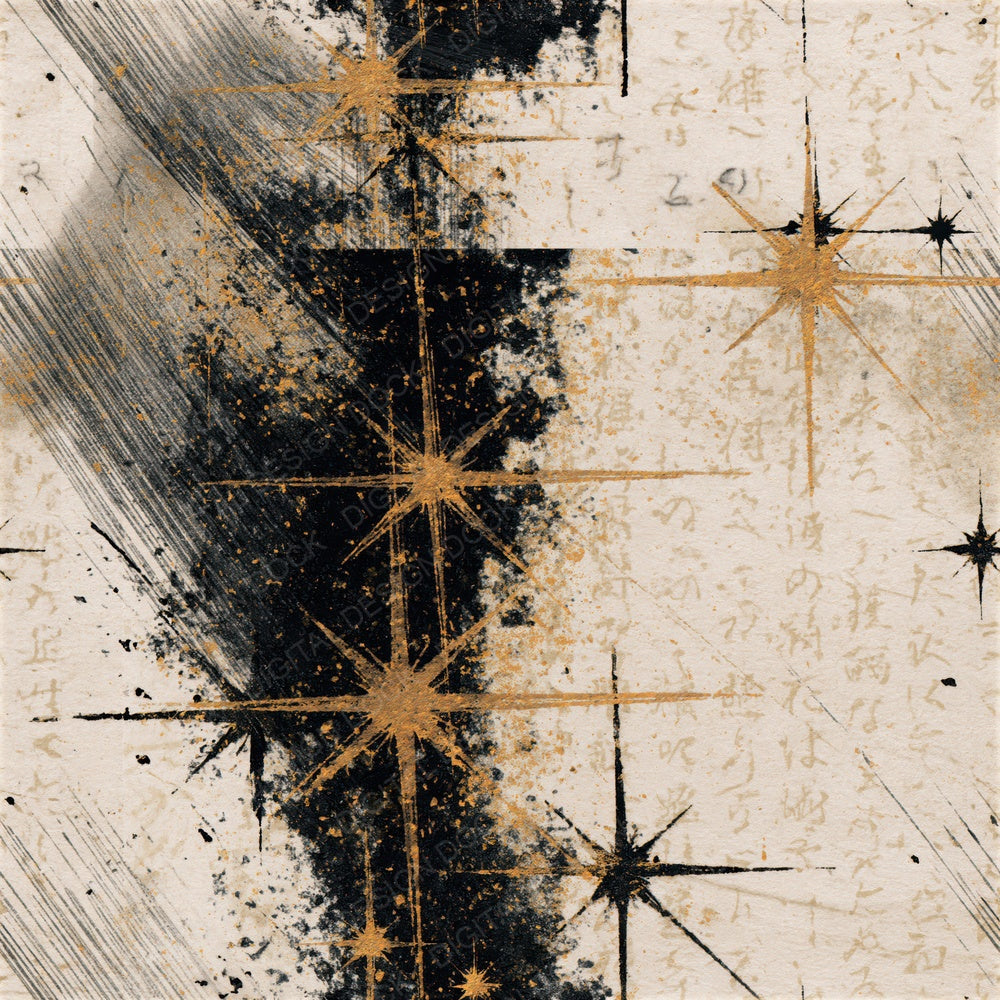 Etching Southern Cross Black Seamless Digital Paper Pack (DDD015052)