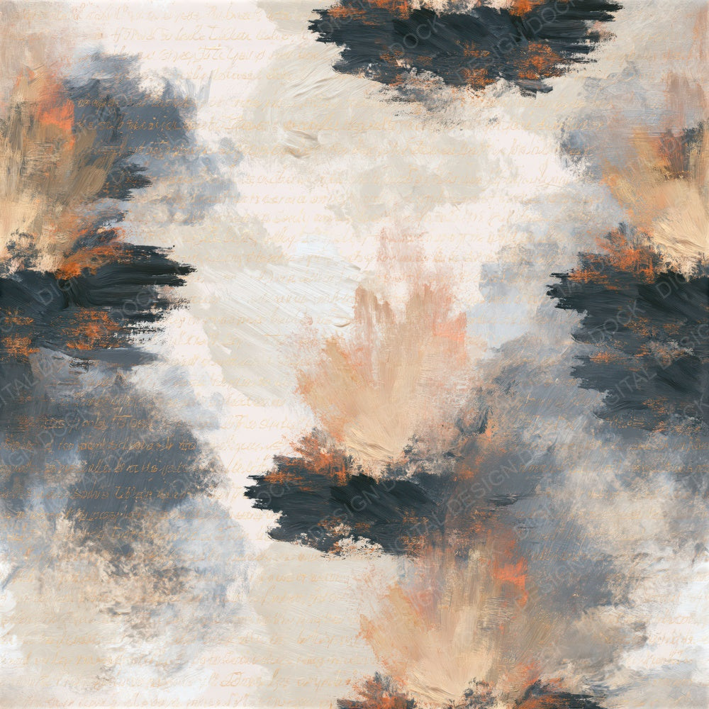 Oil Pastel Bonfires Grey Shell Seamless Digital Paper Pack (DDD015056)