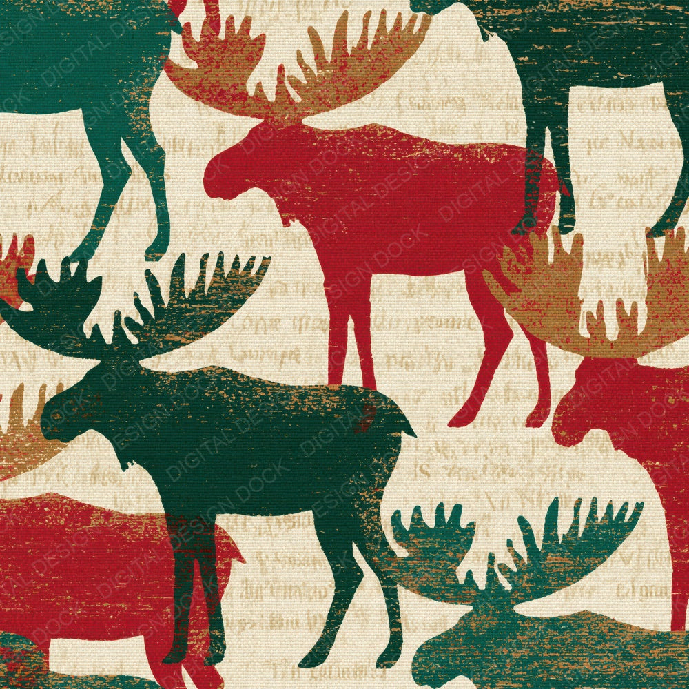 Tapestry Moose Emerald Ruby Digital Paper Pack (DDD015063)