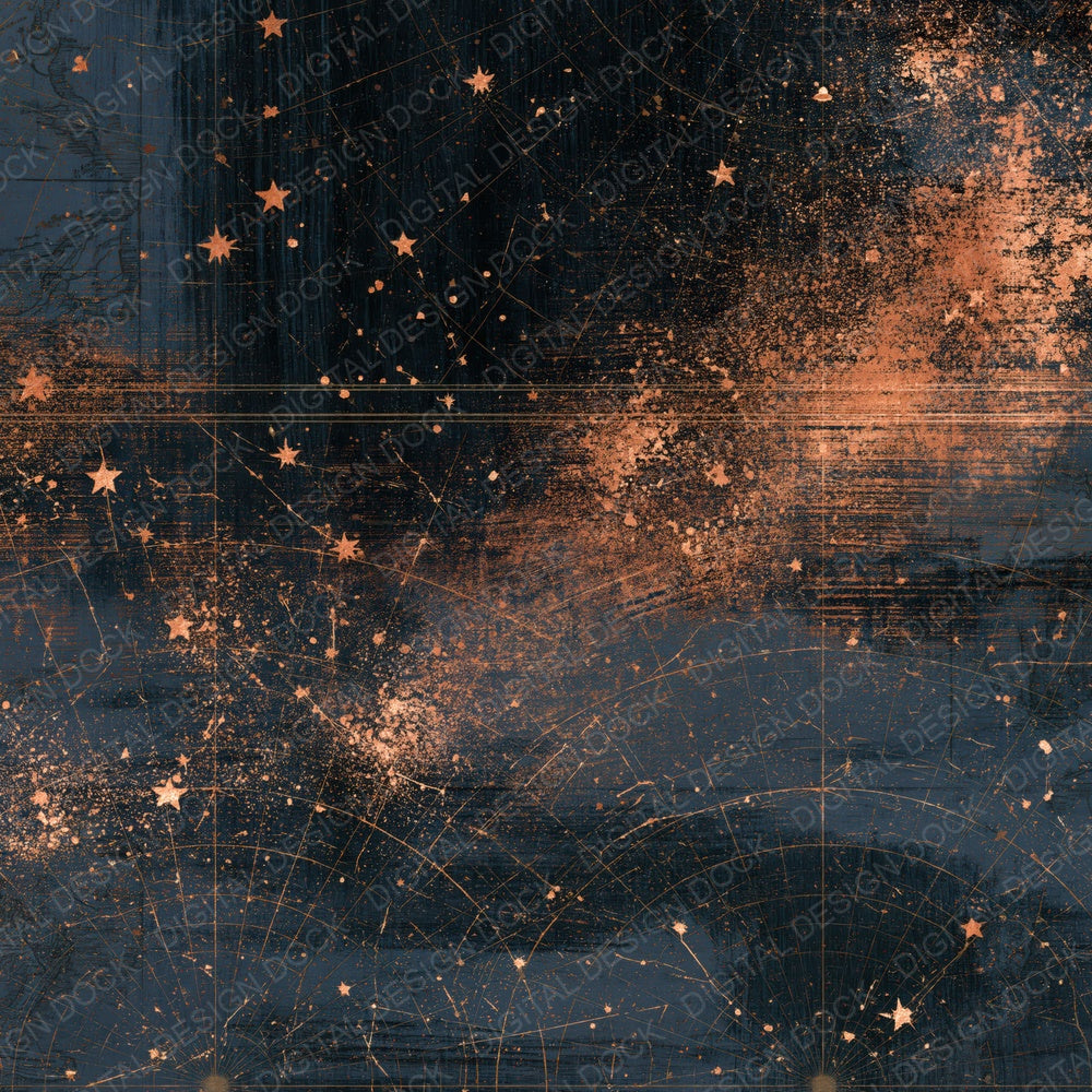 Antique Botanical Starfield Copper Digital Paper Pack (DDD015065)