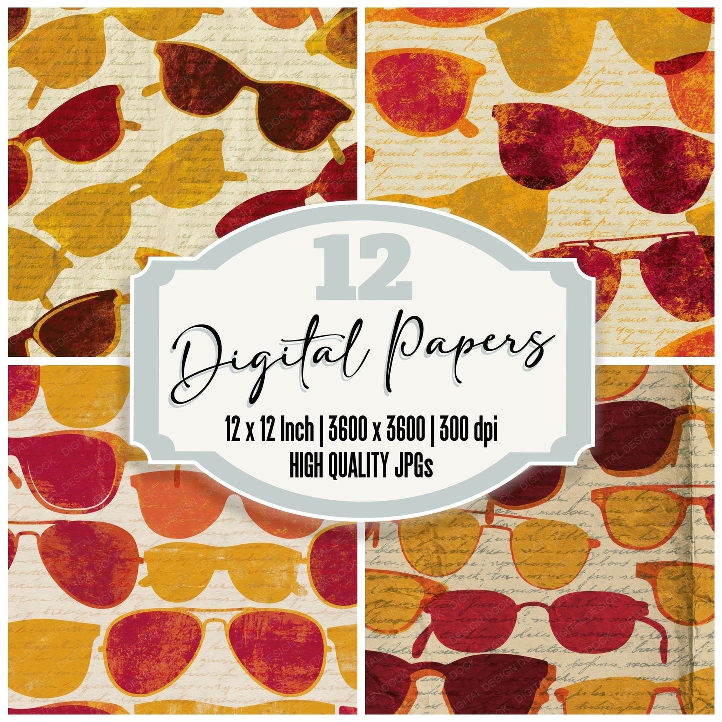 Blueprint Sunglasses Curry Pomegranate Digital Paper Pack (DDD015067)