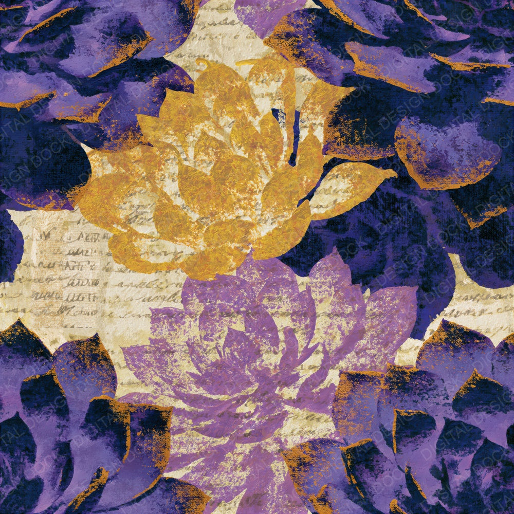 Surrealist Succulents Lavender Butter Seamless Digital Paper Pack (DDD015103)
