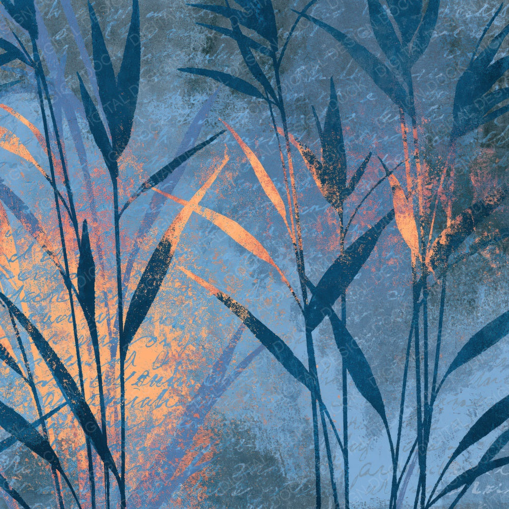 Monoprint Reeds Indigo Slate Digital Paper Pack (DDD015113)