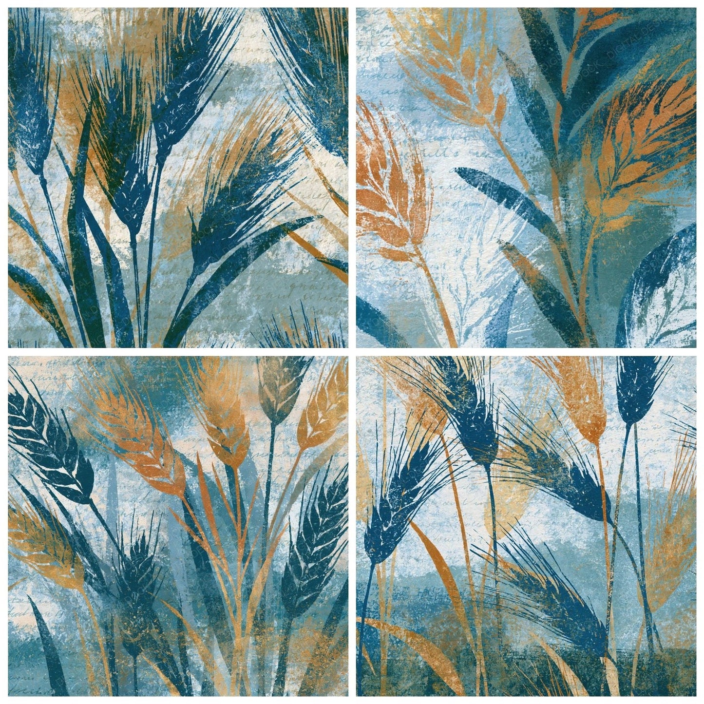 Monoprint Wheat Seafoam Layers Digital Paper Pack (DDD015114)