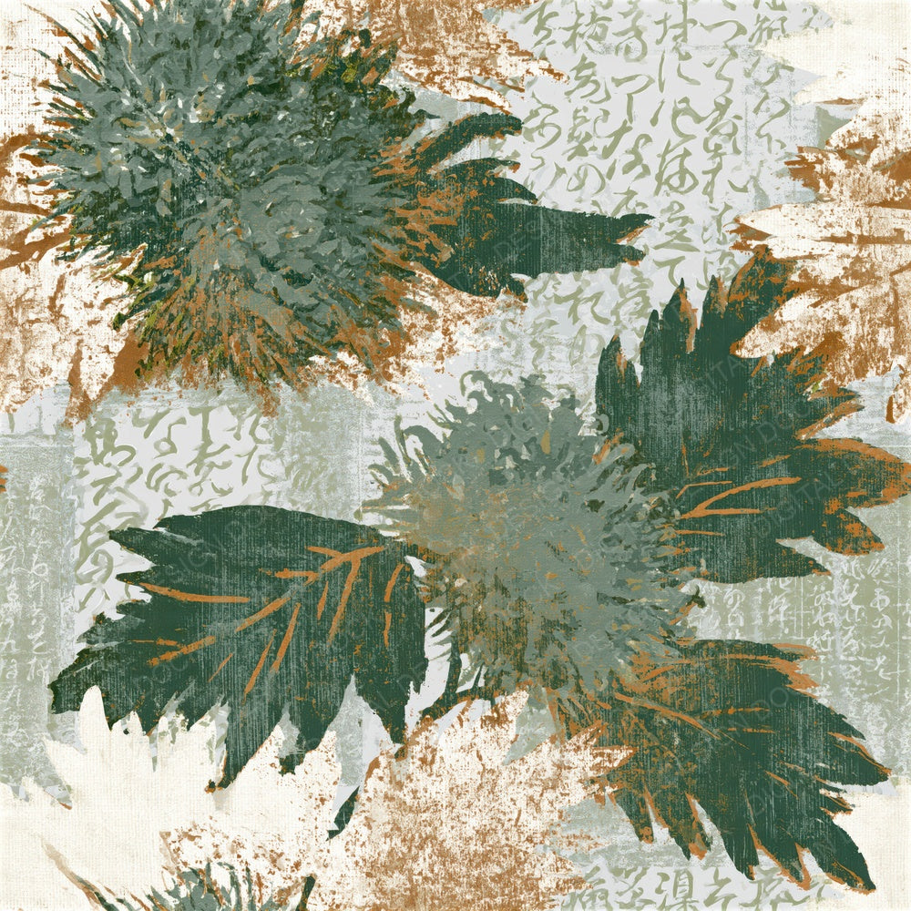 Woodcut Rambutan Sage Seamless Digital Paper Pack (DDD015124)