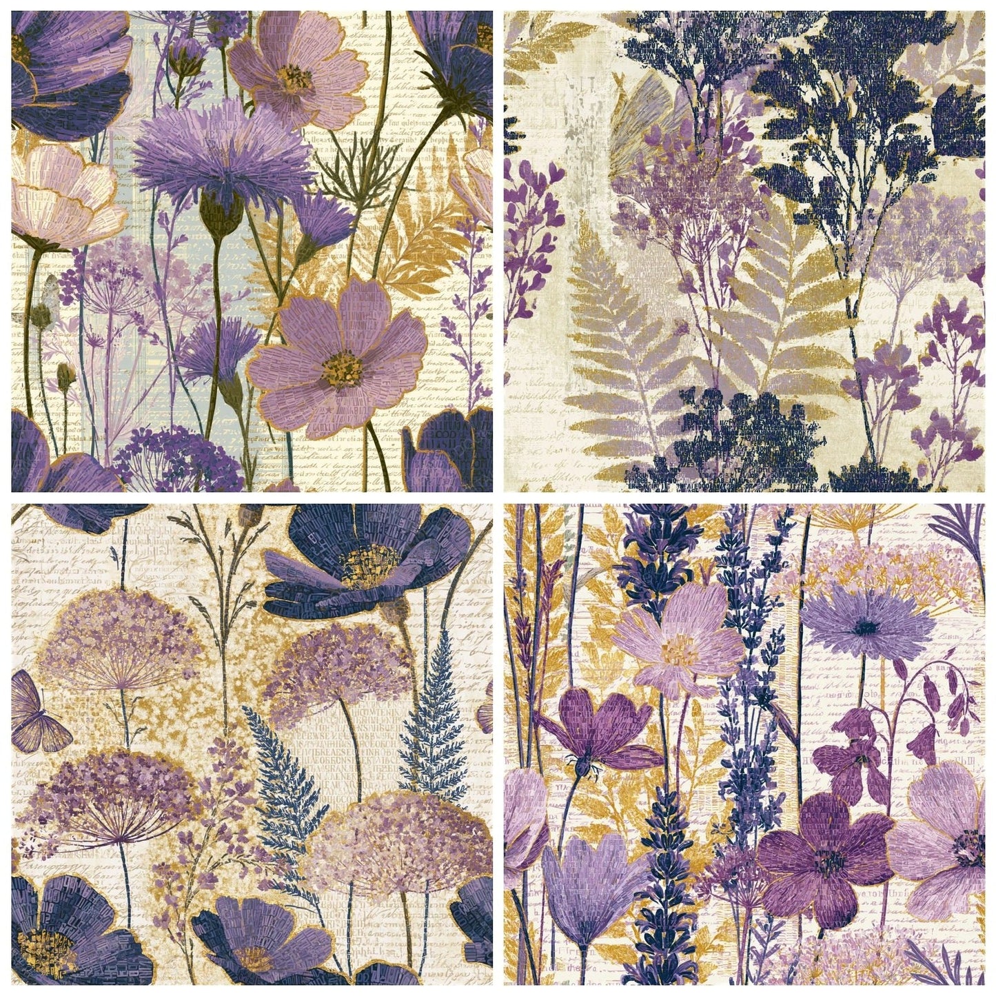 ASCII Wildflowers Lilac Mauve Seamless Digital Paper Pack (DDD015127)