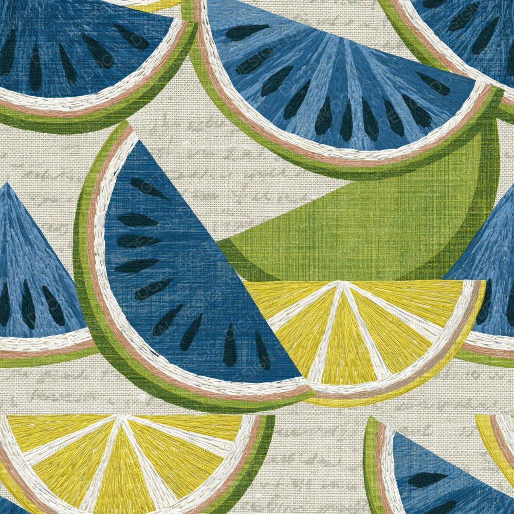 Embroidery Watermelon Azure Lemon Digital Paper Pack (DDD015128)