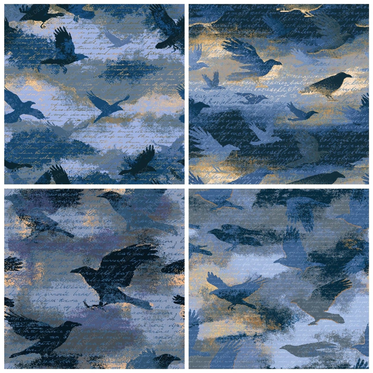 Pixel Ravens Icy Blue Slate Digital Paper Pack (DDD015134)