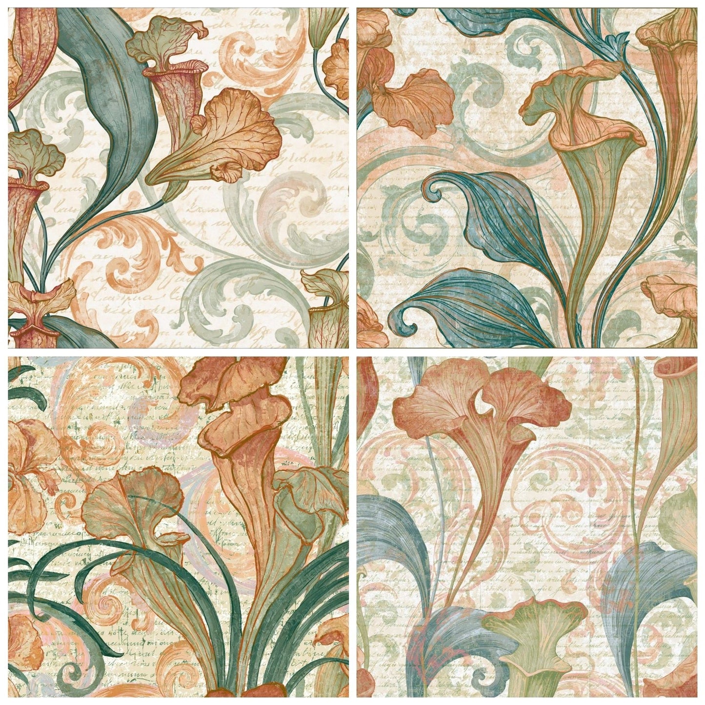 Rococo Pitcher Plants Adobe Sage Digital Paper Pack (DDD015137)