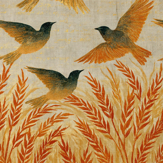 Single Egg Tempera Larks Wheat Gold digital paper shown full size