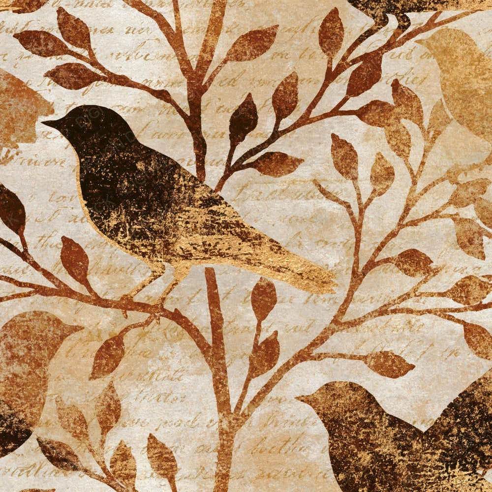 Indian Block Print Cuckoo Sepia Digital Paper Pack (DDD015153)