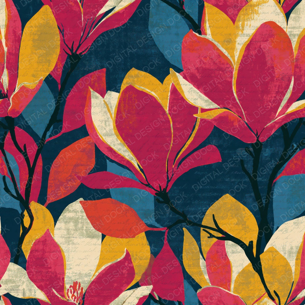 Constructivist Magnolia Hot Pink Navy Digital Paper Pack (DDD015173)