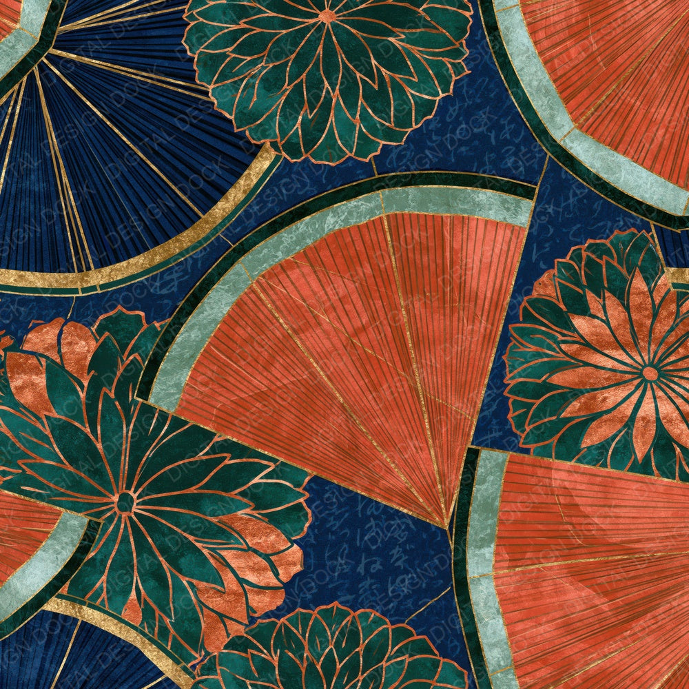 Op Art Watermelon Navy Copper Digital Paper Pack (DDD015179)