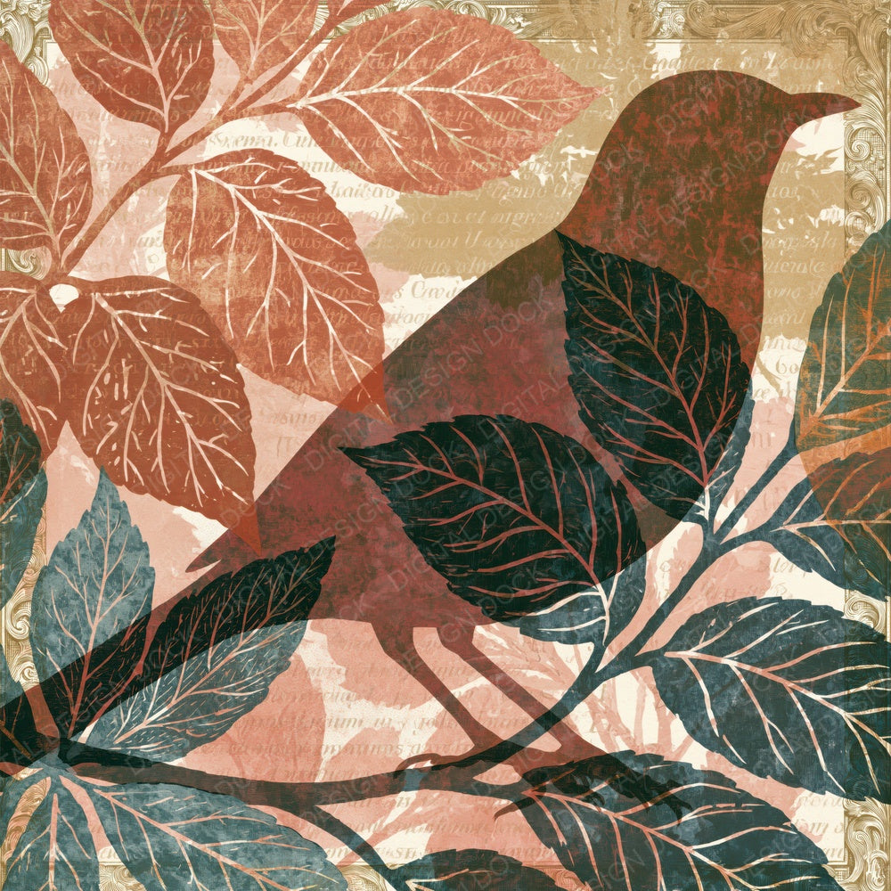Victorian Mockingbirds Dusty Pink Layered Digital Paper Pack (DDD015184)